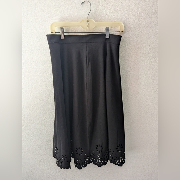 SHEIN Dresses & Skirts - Shein Black Clasi Scallop Laser Cut Hem Skirt